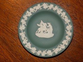4.5&quot; Sage Green Wedgwood Jasperware Plate Trinket Dish - $32.85