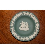 4.5&quot; Sage Green Wedgwood Jasperware Plate Trinket Dish - £26.32 GBP