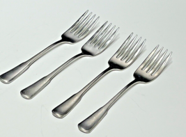 Oneida Stainless Yorktowne SSS Lot of 4 Salad Dessert Forks - £14.04 GBP