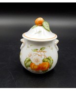 Lenox Orchard Porcelain &quot;Apricot&quot; Jelly Jam Jar With Lid &amp; Spoon 1991 Vi... - $26.99