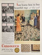 1933 Print Ad Congoleum Gold Seal Rugs Old Time Kitchen Kearny,New Jersey - £14.79 GBP
