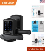 Keyless Entry Door Lock - Touchscreen Keypad &amp; Matte Black Handle Design - $85.49