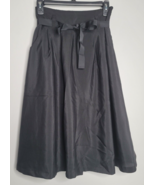 Old Navy Skirt Womens Size XS Black Mid-Calf Length A-Line Belt Pockets - £11.78 GBP