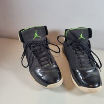 Nike Air Jordan Mens Shoes Black Green Jumpman Sneakers Size 10.5 Basketball - £49.56 GBP