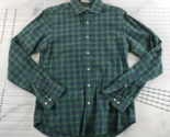 Vintage GANT Rugger Button Down Shirt Mens Medium Green Plaid Winter Madras - $39.59
