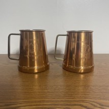 2 Copper Mugs W/ Brass Tone Handle  Hockey Tournament 1968/ 1969 Eastern... - £15.63 GBP