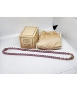 Vintage Avon Porcelain Pastel Lavender &amp; gold tone beaded 18” Necklace - £8.70 GBP