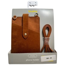 Heyday Phone Holder Crossbody Brown Faux Leather New - $3.95