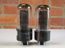 Tung Sol 5Y3GT Vacuum Tubes Matched Pair Black Plate TV-7 Tested Strong - $21.50