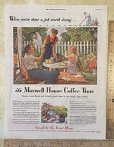 Vintage Print Ad Maxwell House Iced Coffee Victory Garden Family 13.5&quot; x... - $16.65