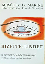 André Bizette Lindet –Musée Marine - Original Exhibition Poster - Affiche - 1984 - £102.04 GBP