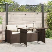 Garden Dining Set Brown PE rattan 3-seater sofa Sturdy - $6,658.12 MXN