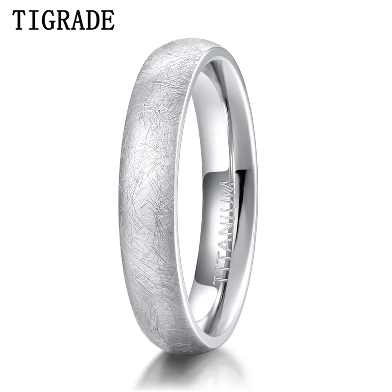4mm 6mm Titanium Ring Dome Brushed Special Scratch Design Wedding Band Comfort F - £19.23 GBP