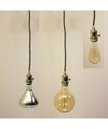 Edison Bulb Style Nickel Vintage Finish Hanging Mini Pendant Light Island - £45.06 GBP