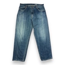 Vtg Y2K Levis Silvertab Baggy Fit Medium Wash Blue Jeans Size 36x32 Distressed - £46.40 GBP