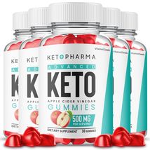 5 Pack KetoPharma Keto ACV Gummies Apple Cider Vinegar Max Strength - £115.56 GBP