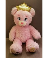 Build a Bear Disney Princess Sparkle Pink Bear w/Crown Plush Toy Stuffed... - $14.85