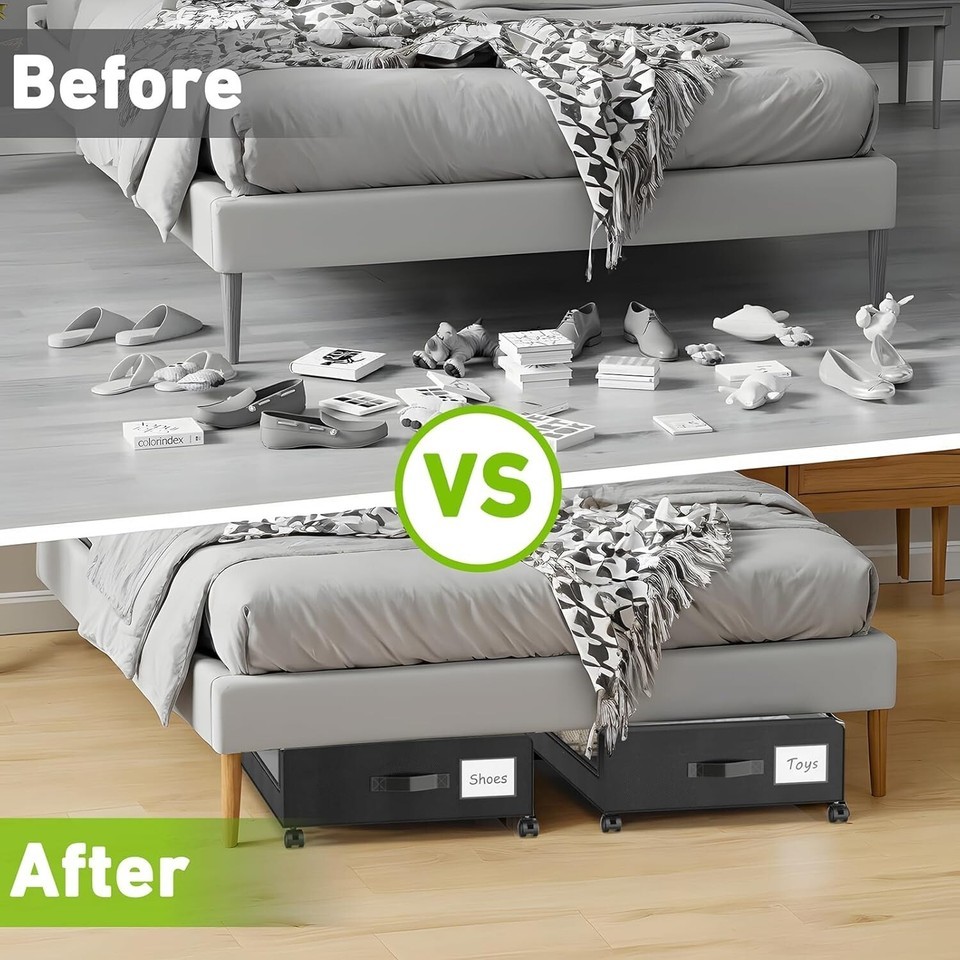 XXL 60L Wheeled Under Bed Storage Containers - Clear Lid & Waterproof Design Item image 8