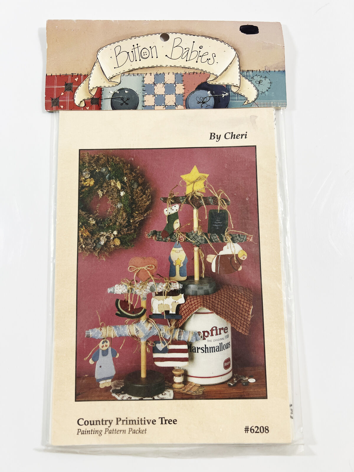Button Babies by Cheri Doll Pattern COUNTRY PRIMITIVE TREE #6208 - $7.91