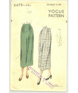 Vogue Sewing Pattern 6479 1940&#39;s Misses Skirt 24-34 Waist - $24.42 CAD