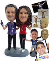 Personalized Bobblehead High spirited couple showing a high number one finger ch - £124.24 GBP