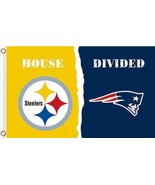 Pittsburgh Steelers and New England Patriots 3x5ft Divided Flag, Machido... - $30.00
