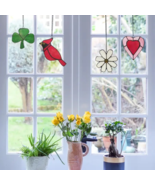 Set of Four 5&quot; Seasonal Mini Stained Glass Suncatchers - $59.28