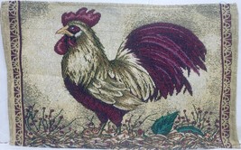Set Of 3 Same Tapestry Placemats, 13&quot; X 19&quot;, Rooster On The Grass, Hc - £13.28 GBP