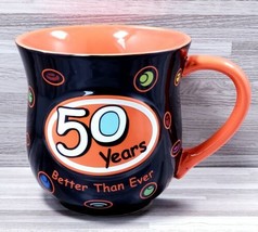 50 Years Better Than Ever Black Orange Encore 18 oz. Coffee Mug Cup - £11.35 GBP