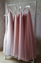 Pink Tulle Maxi Skirt Wedding Bridesmaids Plus Size Tulle Skirt Outfit
