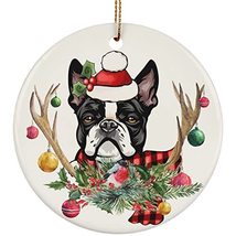 hdhshop24 Cute Boston Terrier Dog Love Christmas Ornament Gift Pine Tree... - £15.53 GBP