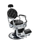 Vintage Barber Chair with Adjustable Height and Headrest-Black - Color: ... - $2,005.04 CAD