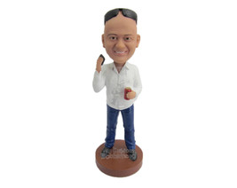 Custom Bobblehead Trendy Dude Wearing A Shirt And Jeans With Casual Shoes On - L - £71.14 GBP