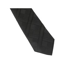Men's Stacy Adams Tie and Hankie Set Fancy Woven Silky Satin #SAT118 Black image 3