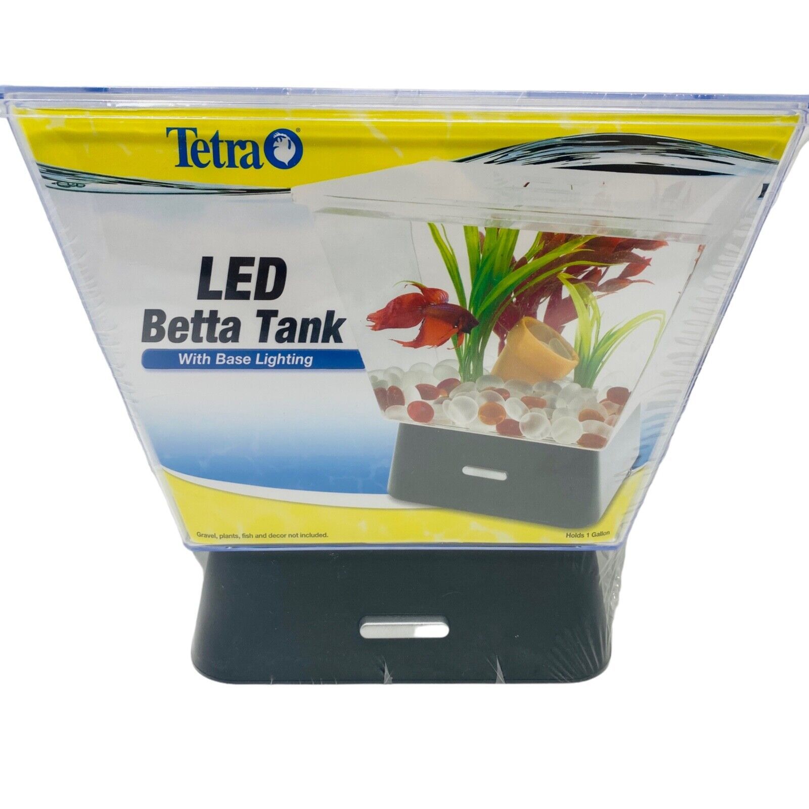 Tetra 1 Gallon LED  Betta Fish Tank with base lighting   9"W X 8" H X 7" D - £15.95 GBP