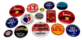 Lot of 15 Vintage Advertising Pinback Buttons Hard Rock Navy Jack in the... - $29.65