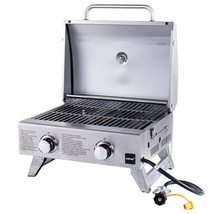Stainless Steel Propane Grill with Lid for Outdoor Camping Tailgating Picnic Pa - £169.94 GBP