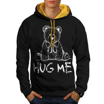 Wellcoda Hug Me Teddy Bear Mens Contrast Hoodie, Nice &amp; Casual Jumper - £31.46 GBP