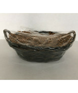 Brown gift storage basket with side handles and brown crinkle paper orga... - $27.70 CAD