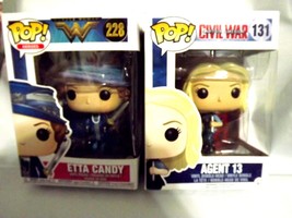 2 Funko Pop!WONDER WOMAN #228 ETTA CANDY ,Captain America Civil War Agen... - £14.97 GBP