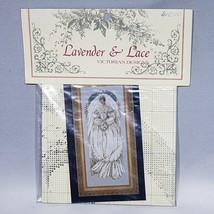 VTG Lavender &amp; Lace Counted Cross-Stitch Pattern Chart White Lace 1996 Sealed - £8.67 GBP