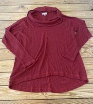 Lucky Brand Women’s Waffle Knit Turtleneck Top Size M Red S7 - $11.78