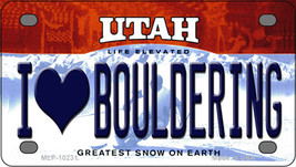 I Love Bouldering Utah Novelty Mini Metal License Plate Tag - $14.95
