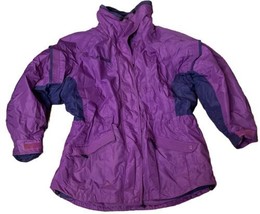 VTG Woman’s XL Columbia Sportswear Gizzmo Winter Snow Jacket Purple Navy Blue - £21.30 GBP