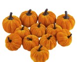 12 Pieces Artificial Velvet Pumpkins Fake Decorative Pumpkins Foam Pumpk... - $33.99