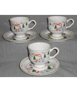 Set (3) Sango SILENT NIGHT PATTERN Cups/Saucers JOAN LUNTZ - $24.74