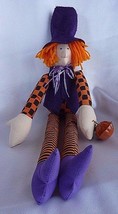 Primitive Country Folk Art Halloween WITCH Raggedy Doll 21&quot; - £14.67 GBP