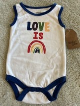 NEW Chick Pea White Blue LOVE IS Rainbow Tank One Piece 3-6 Months - £4.99 GBP