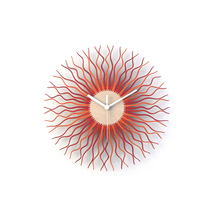 Modern Handmade Sunburst Wall Clock in Shades of Red / Orange - Radium red - £103.14 GBP+