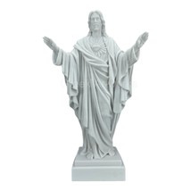 Lord Jesus Christ Greek Cast Marble Statue Sculpture 15.75 in - $139.20